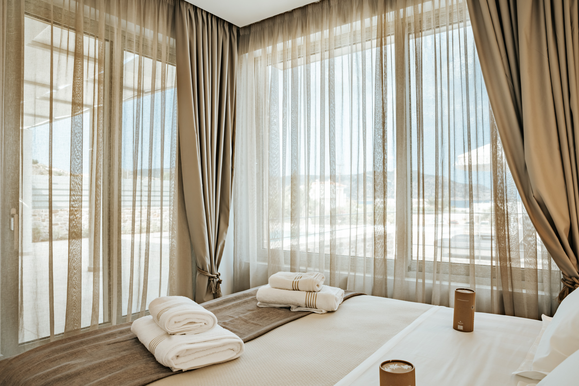 Orelia Villas room with curtains